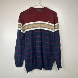 Vintage Playboy Bunny VIP Collection Mens Sweater Fits L Striped‎ Streetwear
